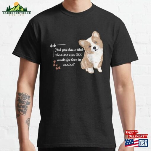 Canine (Doggy) Love Language Corgi Illustration Classic T-Shirt Unisex