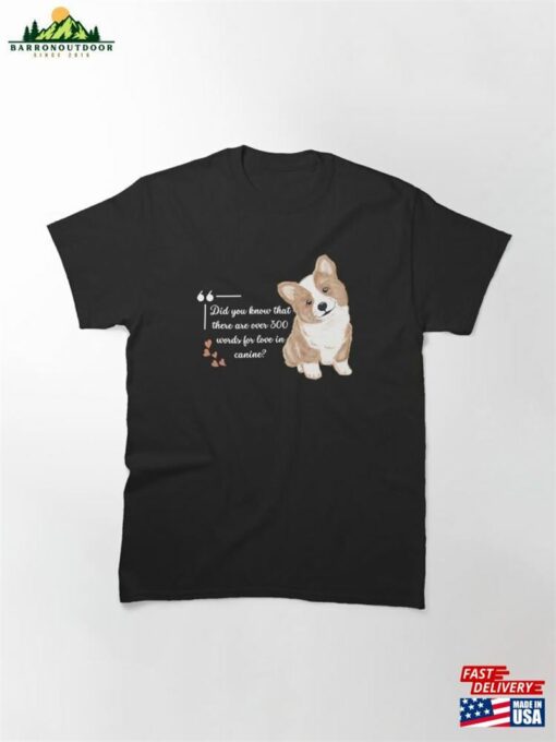 Canine (Doggy) Love Language Corgi Illustration Classic T-Shirt Unisex