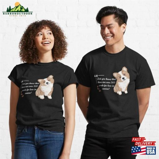 Canine (Doggy) Love Language Corgi Illustration Classic T-Shirt Unisex