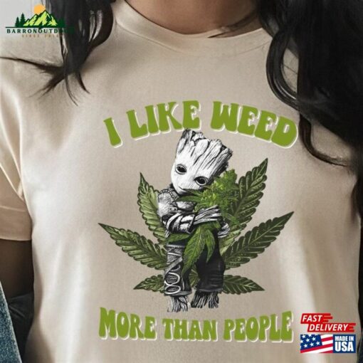 Cannabis Lovers Shirt I Like Weed More Than People Humor 420 Unisex Hoodie