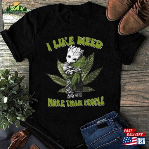 Cannabis Lovers Shirt I Like Weed More Than People Humor 420 Unisex Hoodie