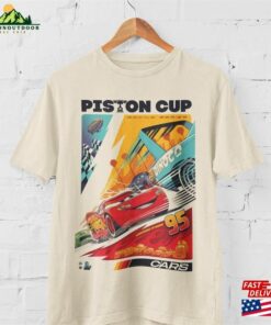 Cars Inspired Piston Cup Lightning Mcqueen Tee Disney Style Graphic In Sand T Shirt Unisex 1