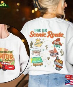 Cars Land Radiator Springs Two Sided Shirt Lightning Mcqueen Mater Scenic Route Family Vacation Magic Kingdom Classic Hoodie Cars Land Radiator Springs Two Sided Shirt Lightning Mcqueen Mater Scenic Route Family Vacation Magic Kingdom Classic Hoodie