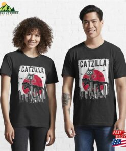 Catzilla Funny Retro Cat Kitten Riding T Rex Lovers Clothing T Shirt Essential Hoodie Unisex 3