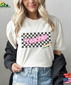 Checkered Pink 90S Teacher Shirt Colorful Tee New Unisex T-Shirt Checkered Pink 90S Teacher Shirt Colorful Tee New Unisex T-Shirt
