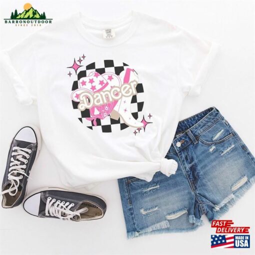 Checkered Pink 90S Western Dancer Tee Shirt Colorful Dance Team Squad Classic Hoodie