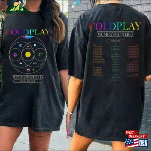 Coldplay World Tour 2023 Shirt The Spheres Vintage Music Band T-Shirt Sweatshirt