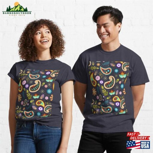 Colorful Flowers Design Classic T-Shirt Unisex