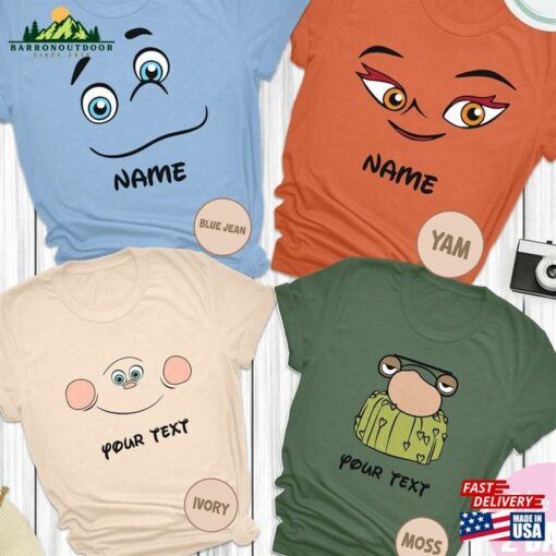 Comfort Color Disney Elemental Faces 4 Piece Set Shirt Ember Wade Elemenal Personalized T-Shirt Hoodie