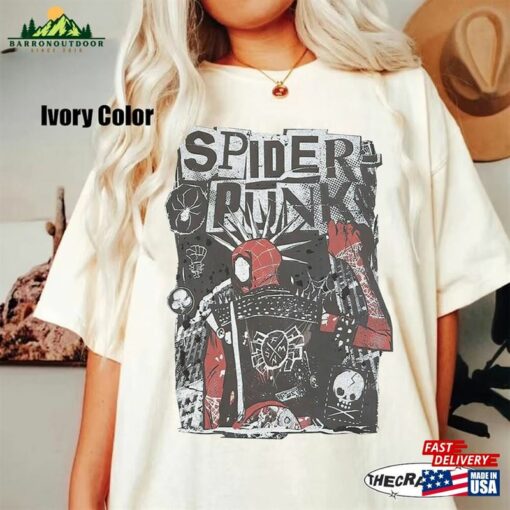 Comfort Color Retro Spider Punk Shirt Spiderman Across The Spiderverse V10 Hoodie Classic