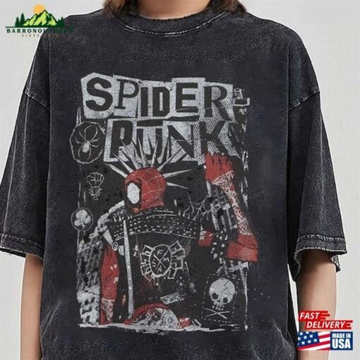 Comfort Color Retro Spider Punk Shirt Spiderman Across The Spiderverse V10 Hoodie Classic