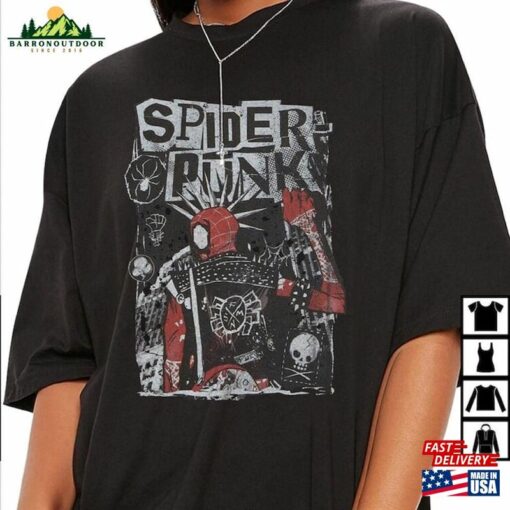 Comfort Color Retro Spider Punk Shirt Spiderman Across The Spiderverse V10 Hoodie Classic