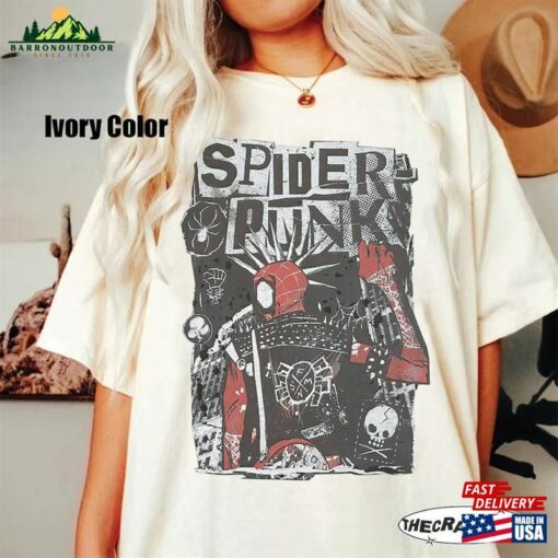 Comfort Color Retro Spider Punk Shirt Spiderman Across The Spiderverse V10 Hoodie T-Shirt