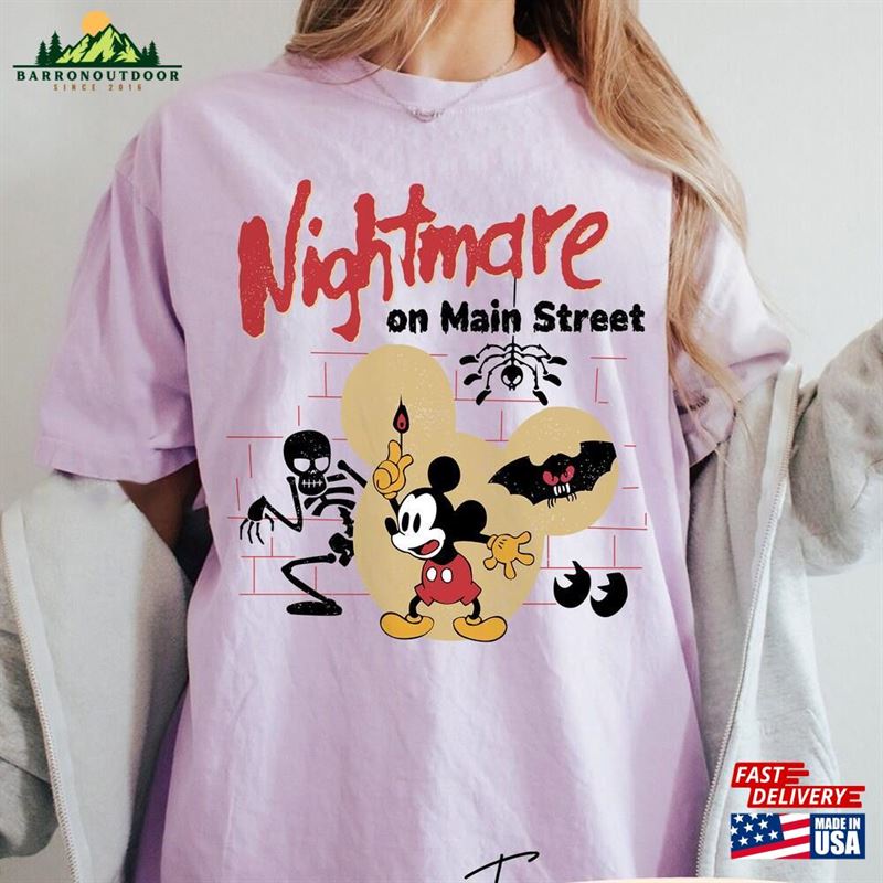 Comfort Color Shirt Disney Mickey Nightmare Halloween Vintage T-Shirt Party Classic