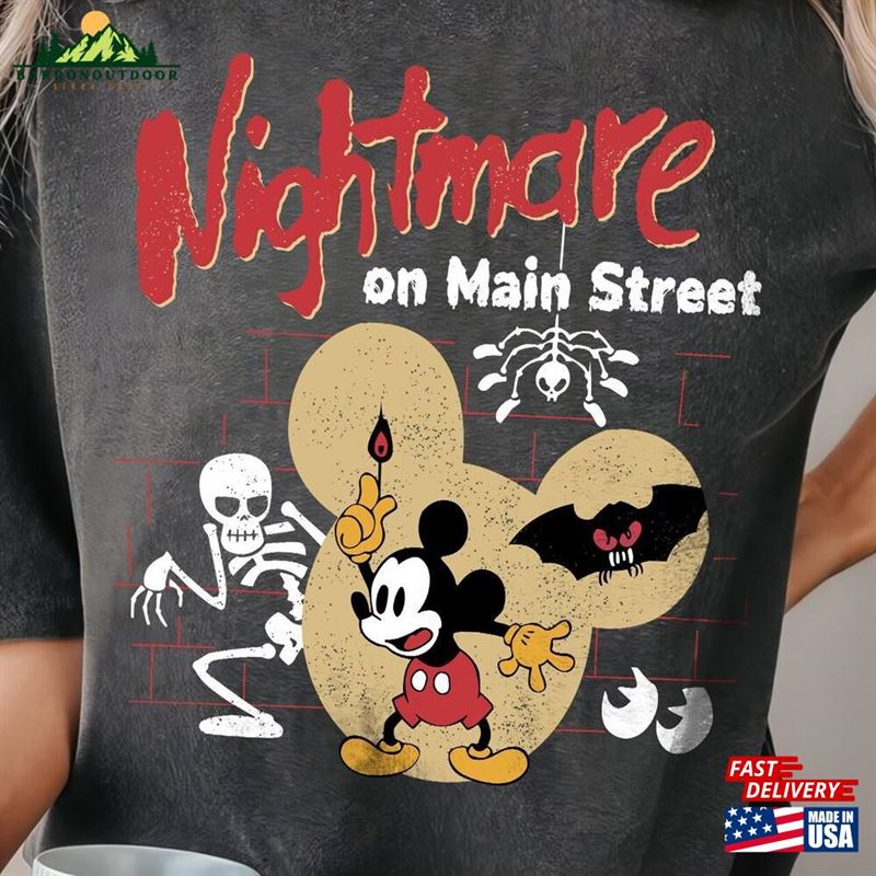 Comfort Color Shirt Disney Mickey Nightmare Halloween Vintage T-Shirt Party Classic