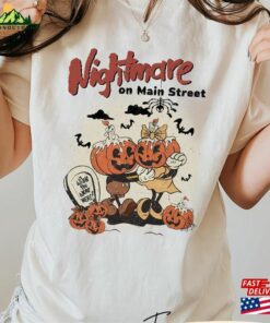 Comfort Color Shirt Disney Mickey Nightmare On Main Street Vintage Halloween T-Shirt Party Unisex Sweatshirt