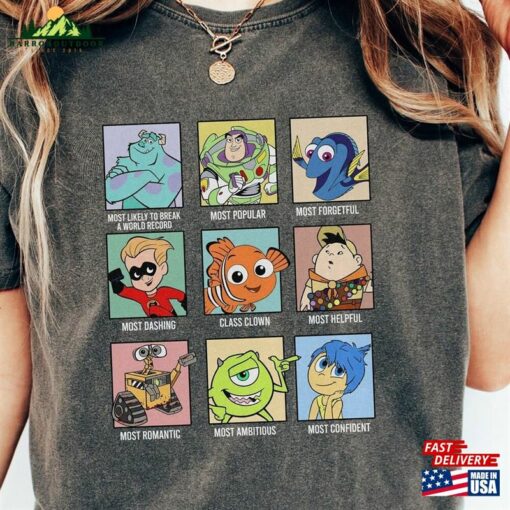 Comfort Colors® Pixar Movie Group Shot Shirt Characters T-Shirt Disneyland Trip Tee Sweatshirt Classic