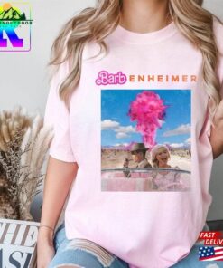 Comfort Colors Barbenheimer Shirt Barbie Driving Car Graphic X Oppenheimer 2023 Unisex Hoodie 3