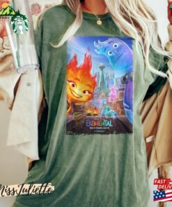 Comfort Colors Disney Elemental Movie Poster Graphic T Shirt Pixar 2023 Shirt Family Trip Classic Unisex 3