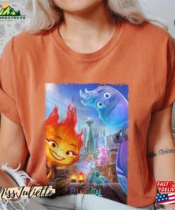Comfort Colors Disney Elemental Movie Poster Graphic T Shirt Pixar 2023 Shirt Family Trip Classic Unisex 4