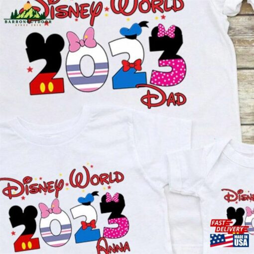 Custom D I S N E Y World Colorful Shirt Name 2023 Matching Family Movie Sweatshirt Hoodie