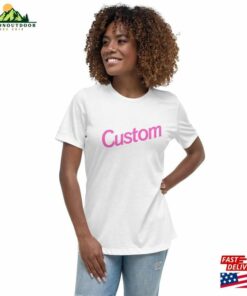 Custom Text Womens Relaxed T Shirt Gift For Bachelorette Bridesmaid Sorority Group Pink Font Personalized Name Sweatshirt Unisex 3