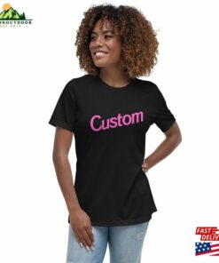 Custom Text Womens Relaxed T Shirt Gift For Bachelorette Bridesmaid Sorority Group Pink Font Personalized Name Sweatshirt Unisex 4