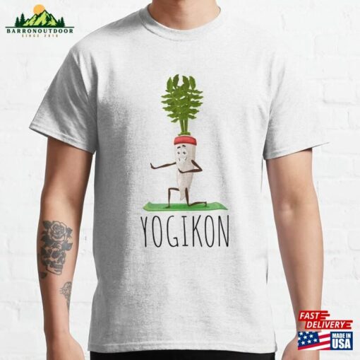 Daikon Radish Vegetables Doing Yoga Vegetable Poses Classic T-Shirt Unisex