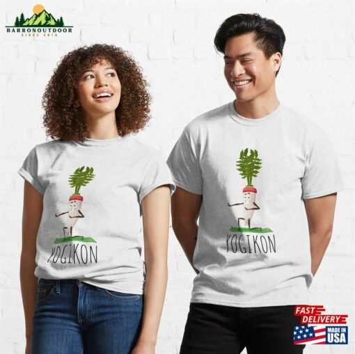 Daikon Radish Vegetables Doing Yoga Vegetable Poses Classic T-Shirt Unisex