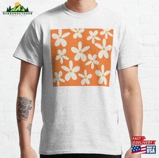 Daisies On Orange Classic T-Shirt Hoodie