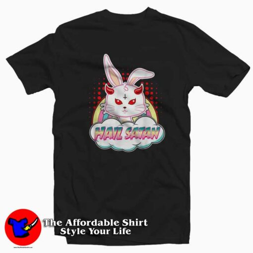 Rabbit Hail Satan Easter Demonic Baphomet T-shirt On Sale