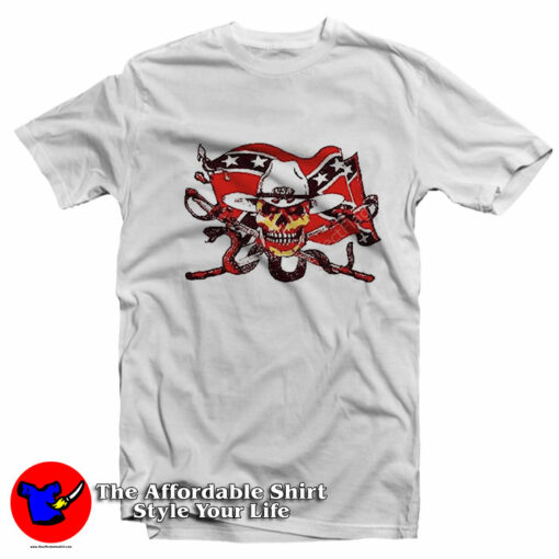 Rebel Confederate Snake N Skull Flag T-Shirt On Sale