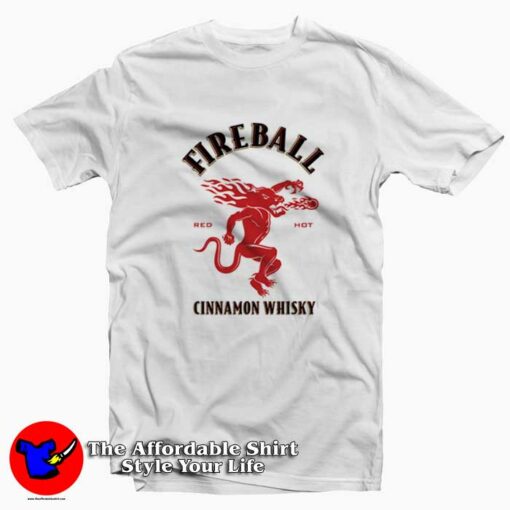 Red Hot Fireball Cinnamon Whisky Graphic T-Shirt On Sale