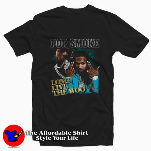 Retro 90s Pop Smoke long Live The Woo Unisex T-shirt On Sale