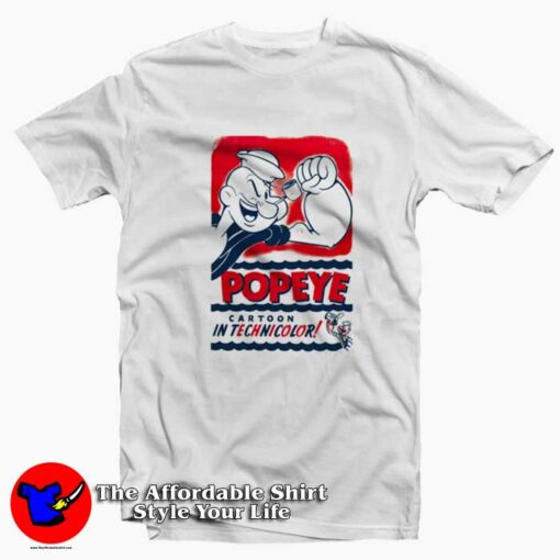 Retro Cartoon Popeye Poster Advertisement T-shirt On Sale