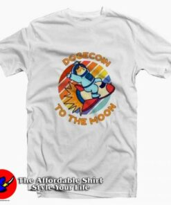 Retro Doge Coin To The Moon Funny Unisex T-shirt On Sale Retro Doge Coin To The Moon Funny Unisex T-shirt On Sale