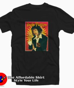 Retro Pulp Fiction Uma Thurman Unisex T-shirt On Sale Retro Pulp Fiction Uma Thurman Unisex T-shirt On Sale