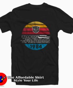 Retro Stripes Autobots Logo Transformers T-Shirt On Sale Retro Stripes Autobots Logo Transformers T-Shirt On Sale