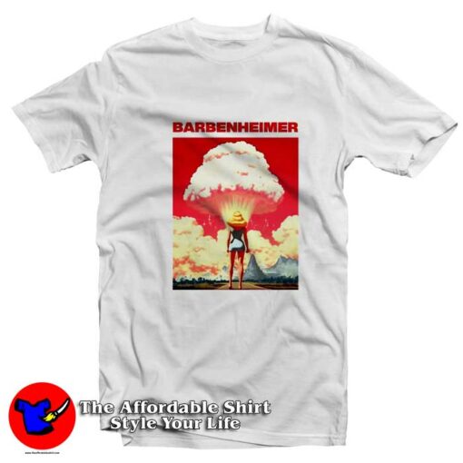 Retro Travel Barbenheimer Photographic T-Shirt On Sale