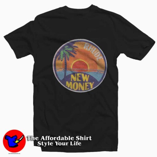 Rhude New Money Sunset Graphic T-Shirt On Sale