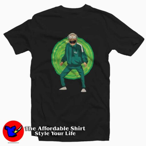 Rick And Morty Squid Game Funny Parody T-Shirt On Sale