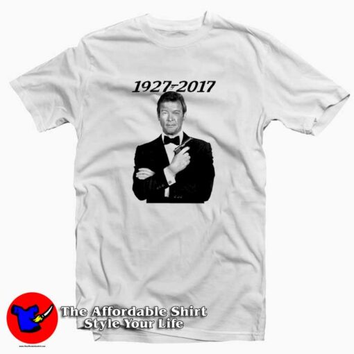 Roger Moore RIP 1927 – 2017 James Bond Tribute T-shirt Cheap