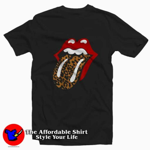 Rolling Stones Classic Leopard Tongue Unisex T-shirt On Sale