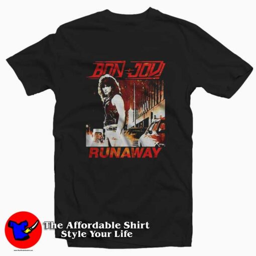 Runaway & Album Art Bon Jovi Graphic T-Shirt On Sale