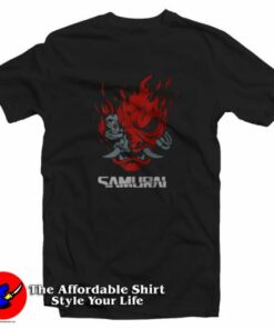 Samurai Mask Retro Japanese Graphic T-Shirt On Sale