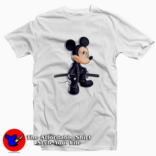 Samurai Mickey Mouse Cartoon Character T-shirt On Sale