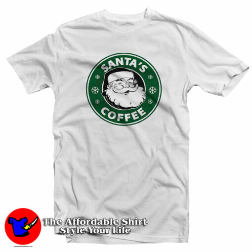 Santa Coffee Funny Christmas T-Shirt