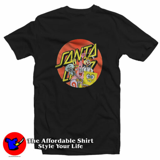 Santa Cruz x Spongebob SquarePants Funny T-Shirt On Sale