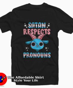 Satan Respects Pronouns Transgender Graphic T-Shirt On Sale Satan Respects Pronouns Transgender Graphic T-Shirt On Sale