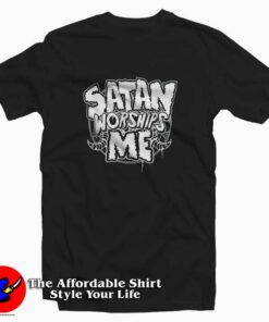 Satan Worships Me Evil Baphomet Unisex T-shirt On Sale Satan Worships Me Evil Baphomet Unisex T-shirt On Sale